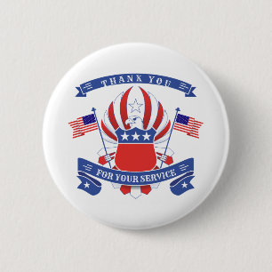 Vielen Dank für Ihren Service Patriotic Button