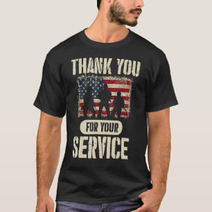 Vielen Dank für Ihren Service Patriotic Veterans D T-Shirt