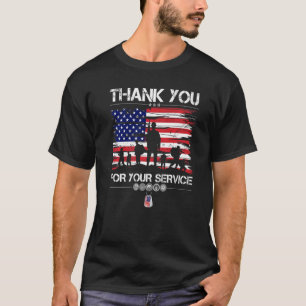 Vielen Dank für Ihren Service Patriotic Veterans D T-Shirt