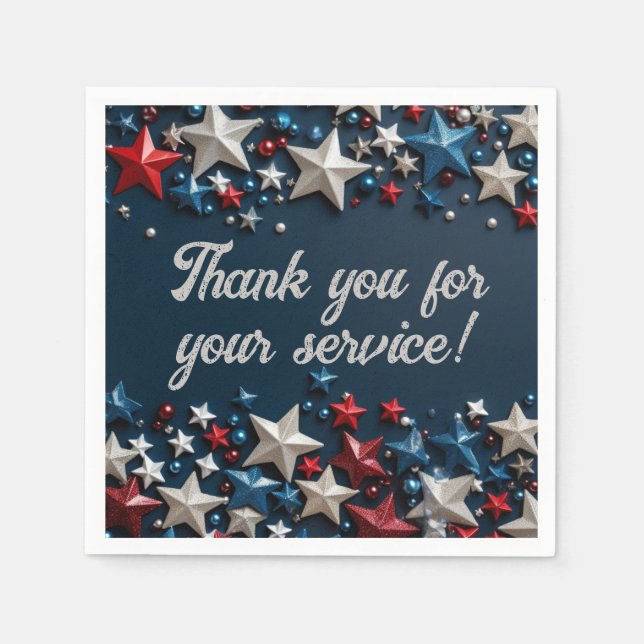 Vielen Dank für Ihren Service Serviette (Vorderseite)