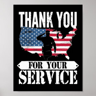 Vielen Dank für Ihren Service Veteran Patriot Mili Poster