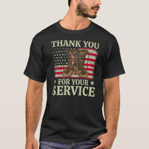 Vielen Dank für Ihren Service Veteran US Flag Vete T-Shirt