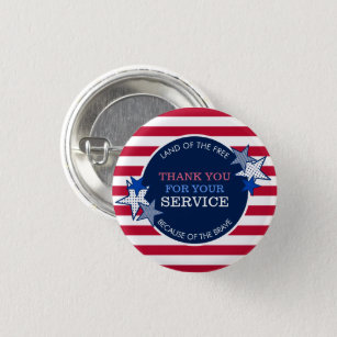 Vielen Dank für Ihren Service Veterans Stars Strip Button