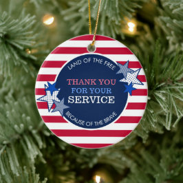 Vielen Dank für Ihren Service Veterans Stars Strip Keramik Ornament