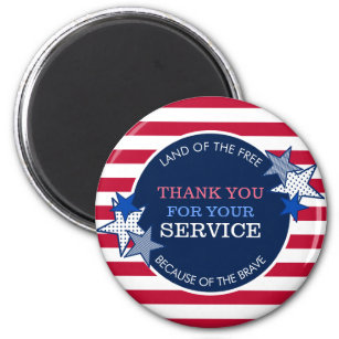 Vielen Dank für Ihren Service Veterans Stars Strip Magnet