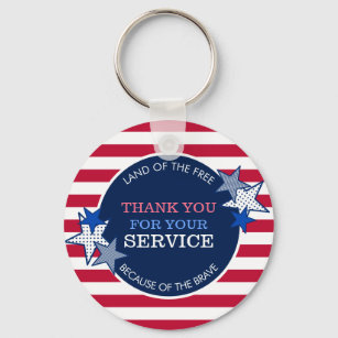 Vielen Dank für Ihren Service Veterans Stars Strip Schlüsselanhänger