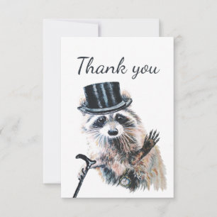 Vielen Dank für Ihren Spaß Formal Raccoon Animal S Dankeskarte