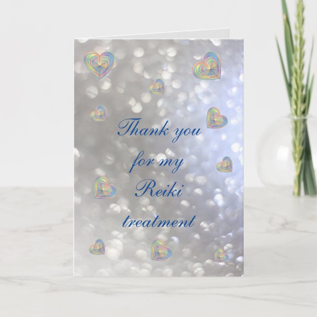 Vielen Dank für meine Reiki Behandlung Dankeskarte (Vorderseite)