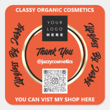 Vielen Dank für QR Code Logo Gold Orange