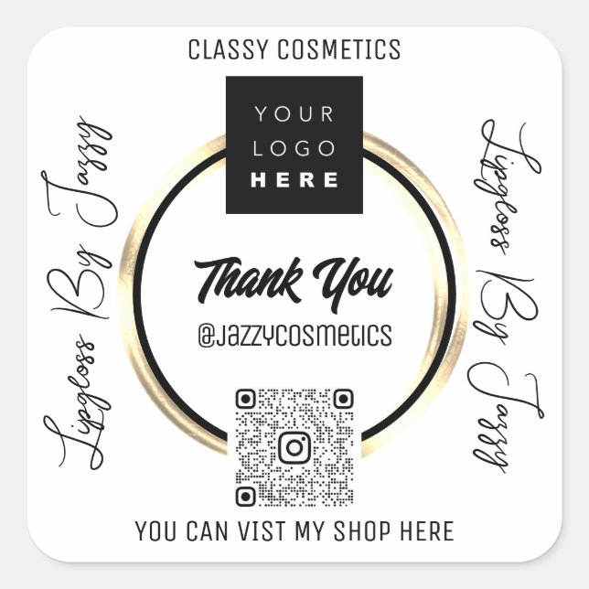 Vielen Dank für QR-Logoprüfung Quadratischer Aufkleber (Vorderseite)