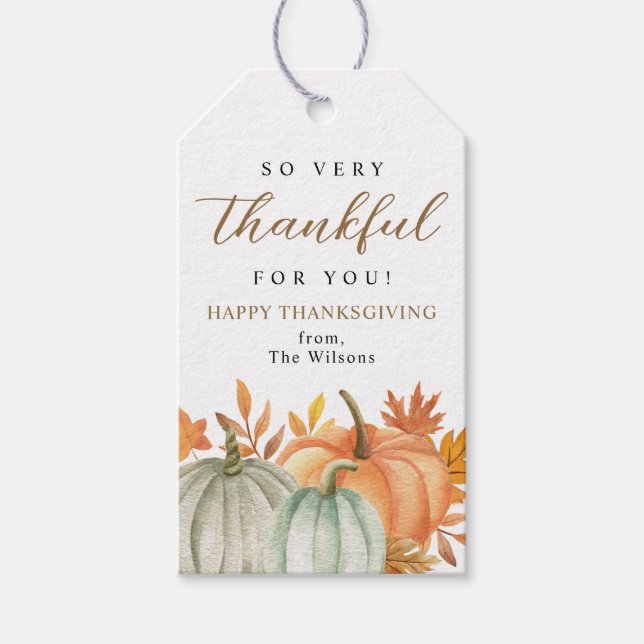 Vielen Dank für Sie | Glücklicher Erntedankfall Geschenkanhänger (Vorderseite)