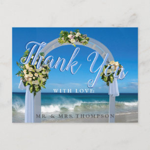 Vielen Dank für unsere Hochzeit am Strand Postkarte