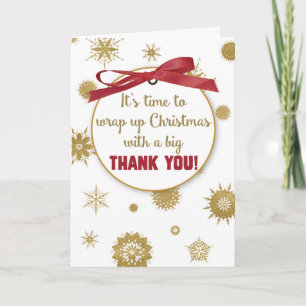 Vielen Dank für Weihnachten Gastfreundschaft Gold Karte