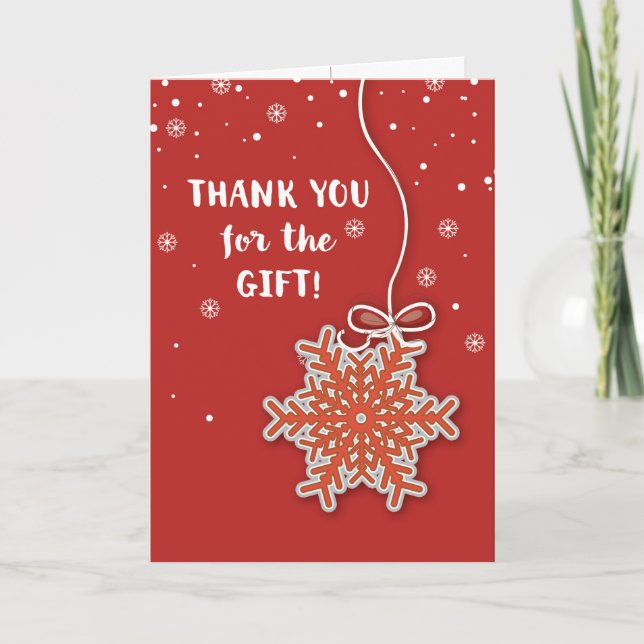 Vielen Dank für Weihnachten Geschenk, Scarlet Red  Dankeskarte (Vorderseite)