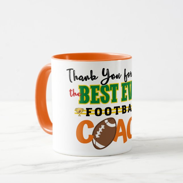 Vielen Dank Fußball Coach Tasse (Vorderseite Links)