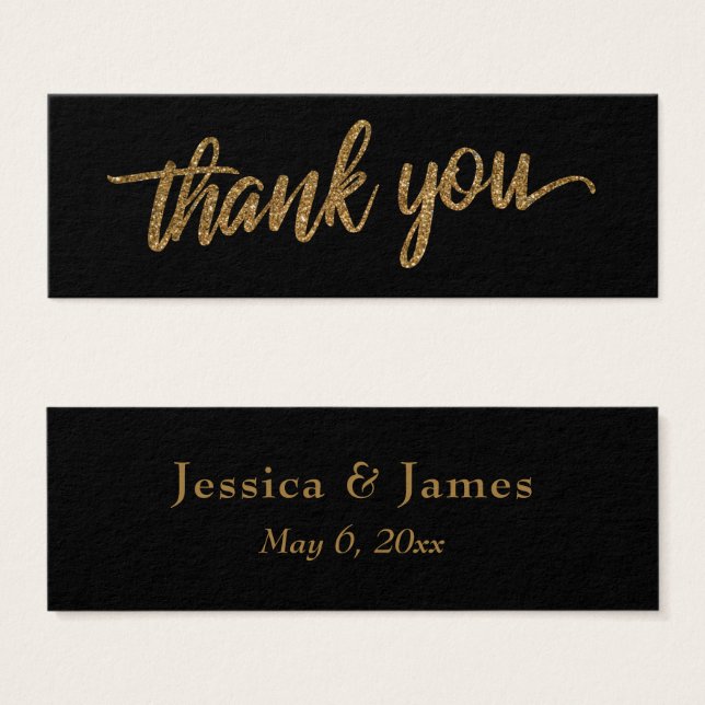 Vielen Dank Gastgeschenk Hochzeit, Imitate Gold Gl (Vorne & Hinten)