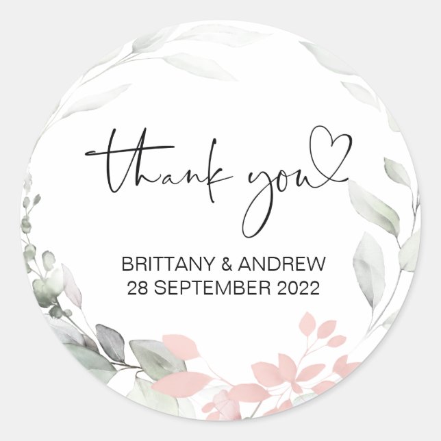 Vielen Dank Gastgeschenk Hochzeit Leckerei Bag Jar Runder Aufkleber (Vorderseite)