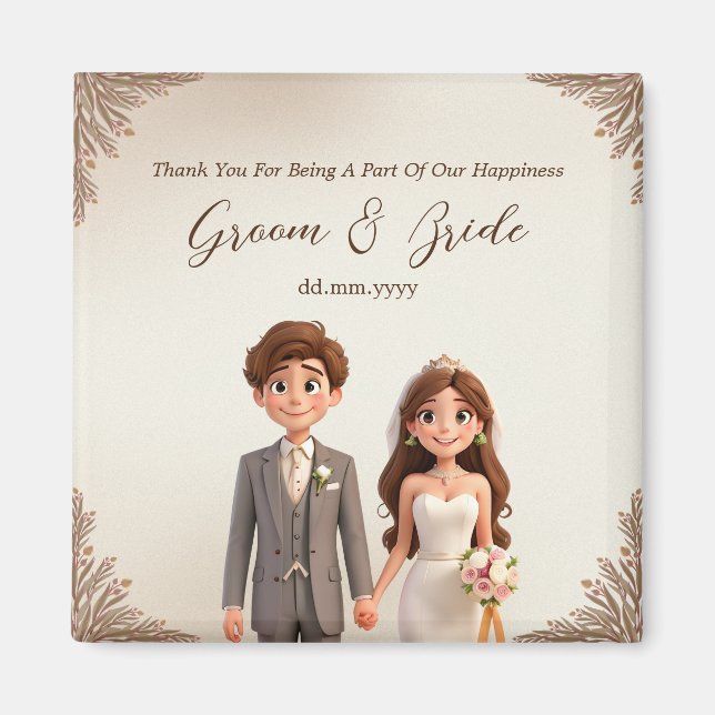 Vielen Dank Gastgeschenke Hochzeiten Magnet Couple (Vorne)