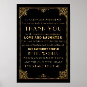 Vielen Dank Gatsby inspiriert Hochzeitskarte Poster