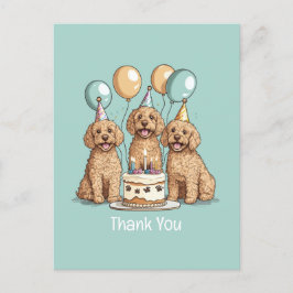 Vielen Dank, Geburtstag Goldendoodle Hunde Postkarte