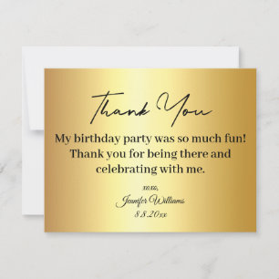 Vielen Dank, Geburtstag goldmetallic metallisch Mitteilungskarte