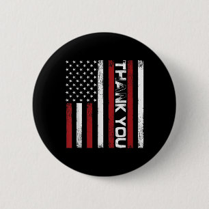 Vielen Dank Gedenktag Retro American Flag Salute Button