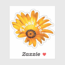 Vielen Dank, gelb orange Blume Blütenaufkleber Aufkleber