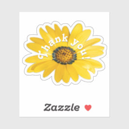 Vielen Dank, gelbe Blume Blütenaufkleber Aufkleber