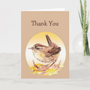 Vielen Dank General Watercolor House Wren Bird Dankeskarte