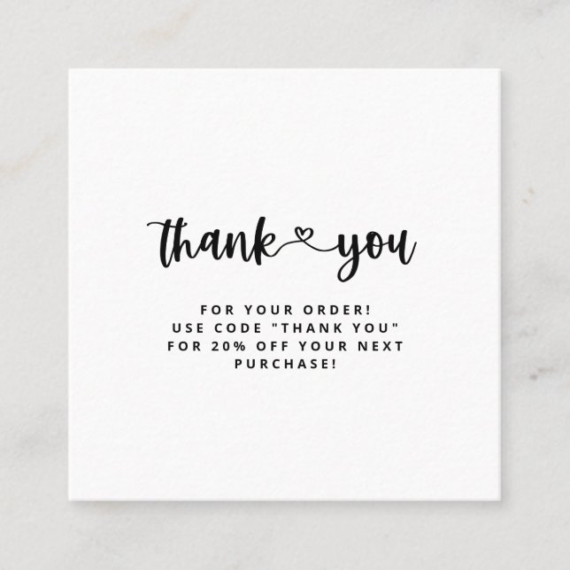 Vielen Dank Geschäftskarten Vielen Dank Beilagen K Quadratische Visitenkarte (Vorderseite)