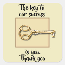 Vielen Dank Geschäftskunden für unseren Erfolg Quadratischer Aufkleber