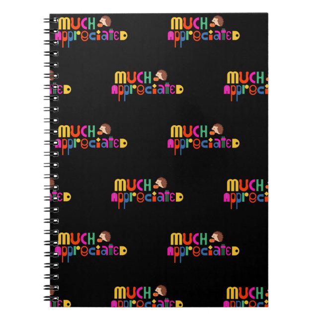 Vielen Dank, Geschenk schwarz farbig viel geschätz Notizblock (Vorderseite)