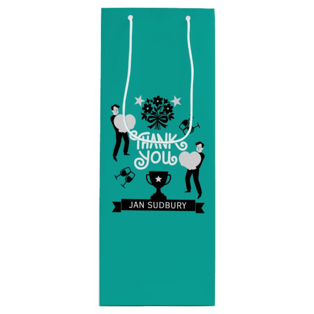 Vielen Dank Geschenktüte Für Weinflaschen (Vorderseite)