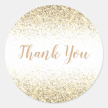 Vielen Dank Glam Gold Glitzer Elegante Girly Scrip