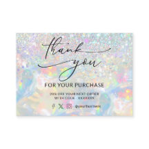 Vielen Dank Glitzer Opal Visitenkarte