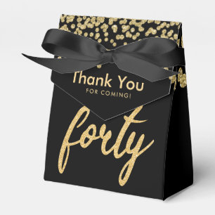 Vielen Dank Gold Black "40" Geburtstagsparty Geschenkschachtel