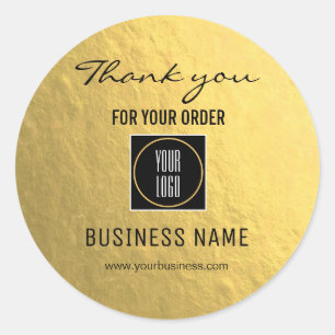 Vielen Dank Gold Black Add LOGO Business Runder Aufkleber