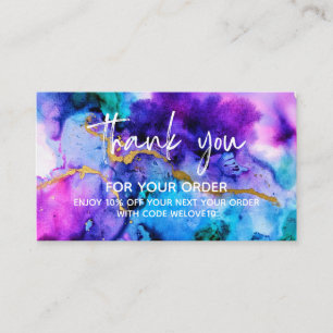 Vielen Dank Gold Blue Lila Loyalty Card 2 Visitenkarte