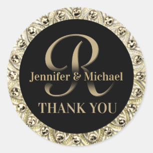 Vielen Dank Gold Glam Siegel Runder Aufkleber