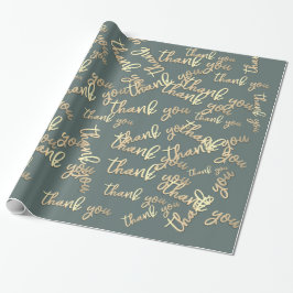 Vielen Dank Gold Script Gray Gastgeschenk Hochzeit Geschenkpapier