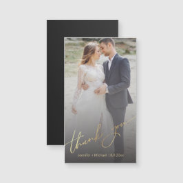 Vielen Dank Gold Skript Hochzeit verblassten Foto  Magnetkarte