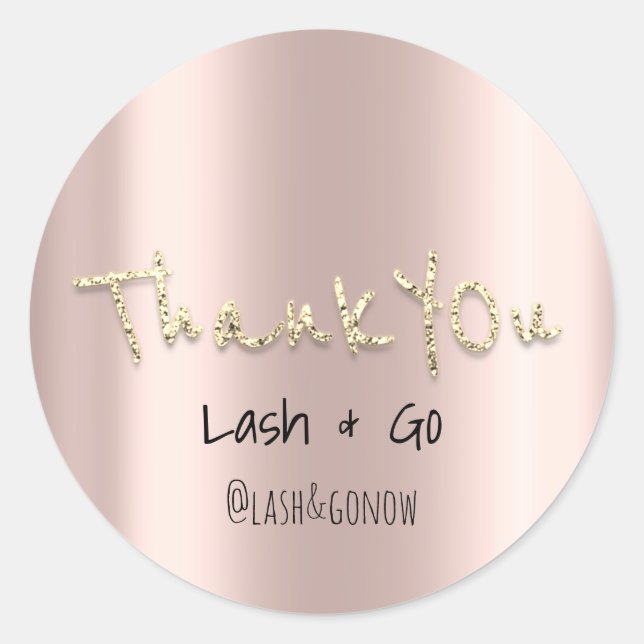 Vielen Dank Gold Sweet 16. Gastgeschenk Hochzeit R Runder Aufkleber (Vorderseite)