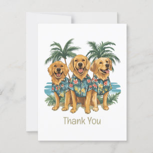 Vielen Dank Golden Retriever Hunde Hawaiian Shirt Postkarte