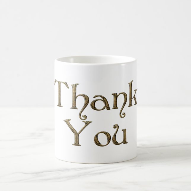 Vielen Dank Golden Typografy Text Elegant Tasse (Mittel)