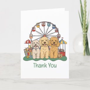 Vielen Dank Goldendoodle Hunde im Karneval Dankeskarte
