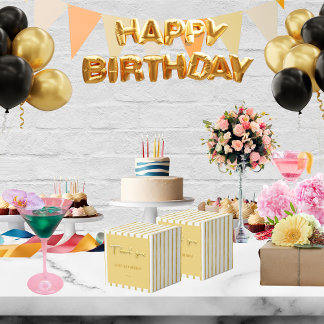 Vielen Dank goldener Text und Streifen 50. Geburts Geschenkschachtel