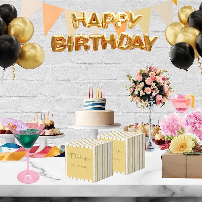Vielen Dank goldener Text und Streifen 50. Geburts Geschenkschachtel (Von Creator hochgeladen)