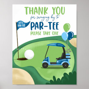 Vielen Dank Golf Par-T-Shirt Boy Birthday Sign Poster