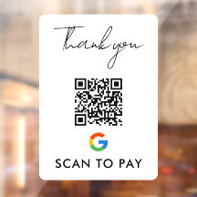 Vielen Dank Google Pay QR Code Scan zu zahlen Whit