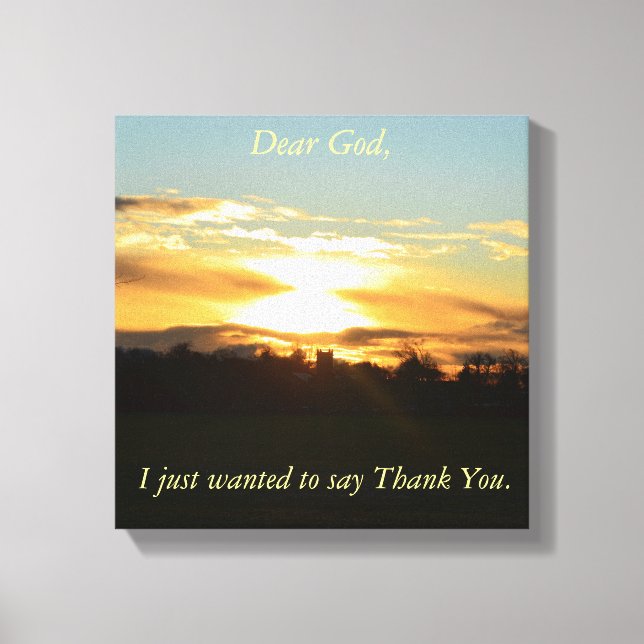 Vielen Dank, Gott Stretched Canvas Print Leinwanddruck (Vorderseite)